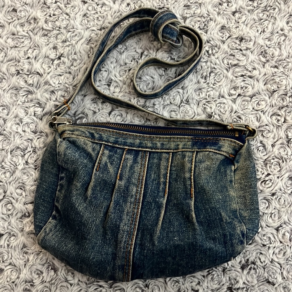 Denim Jeans Vintage Purse Crossbody Shoulder Bag Boho Anthro Coastal Kawaii Goth - Picture 9 of 9